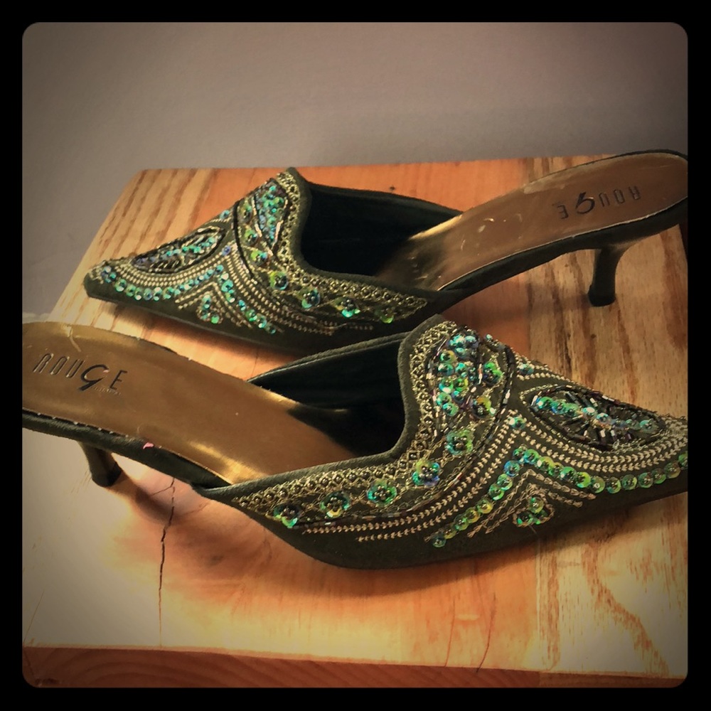 Super Cool Sequin Open Back Kitten Heel